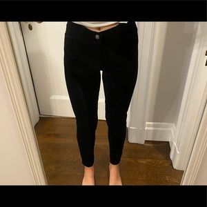 J Brand black velvet skinny Jean